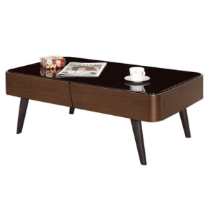 A1412-2蓋文4尺大茶几  抽屜雙邊造型 單邊使用 桌面5MM強化烤漆玻璃