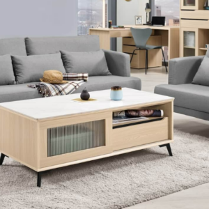 A1440-1朵利斯4尺岩板大茶几  桌面12MM岩板 雙邊造型 雙邊使用