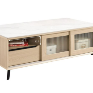 A1439-2朵利斯4.3尺岩板大茶几 桌面12MM岩板 雙邊造型 雙邊使用