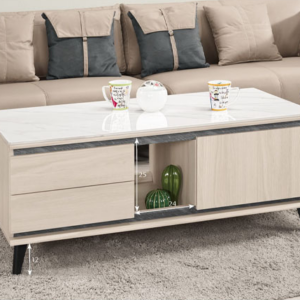 A1442-2范德爾4尺岩板大茶几 桌面12MM岩板 雙邊造型 雙邊使用