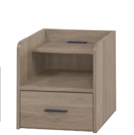 F380-13 灰橡插座床頭櫃