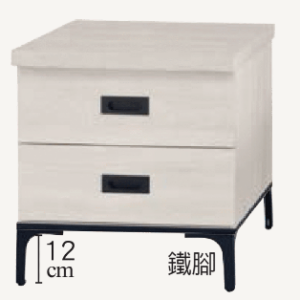 F166-2原切白床頭櫃