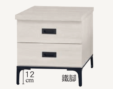 F166-2原切白床頭櫃