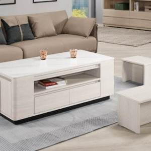 A1434-1華爾斯4尺岩板多功能大茶几  附輔助椅*2 桌面12MM岩板