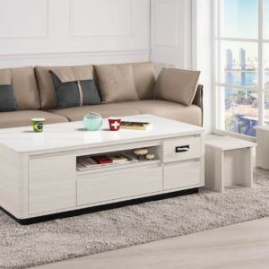 A1434-2華爾斯4.3尺岩板多功能大茶几  附輔助椅*2 桌面12MM岩板