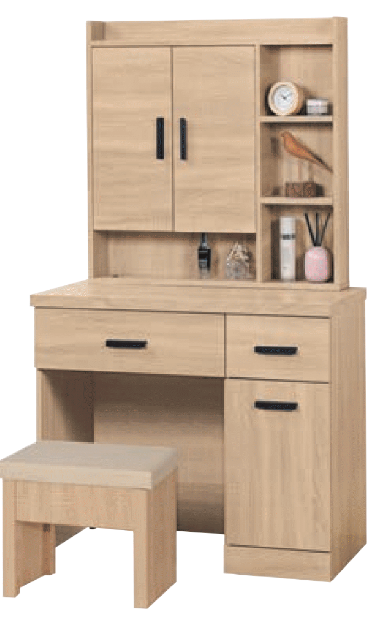 F172-2夏綠地3尺鏡台 木心板 含椅