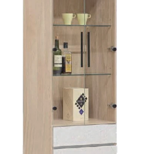 D410-2 年輪木 卡白石紋展示櫃