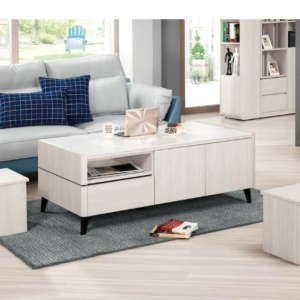 A1436-1艾德嘉4.3尺岩板大茶几 附輔助椅*2 雙邊造型 雙邊使用 桌面12MM岩板