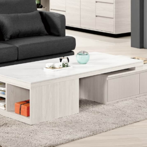 A1432-1華爾斯4.3尺岩板伸縮大茶几  雙邊造型 雙邊使用 桌面12MM岩板