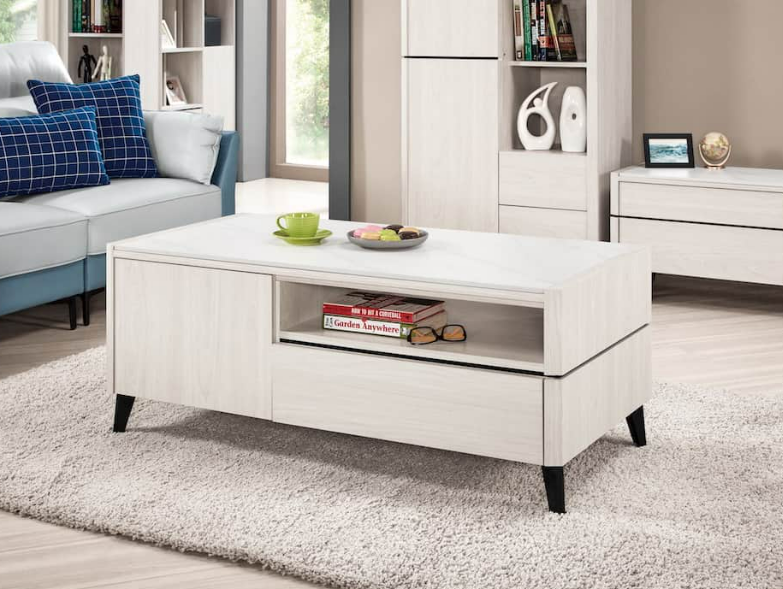 A1436-2艾德嘉4尺岩板大茶几 雙邊造型 雙邊使用 桌面12MM岩板