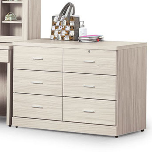 E86-3白梣木六斗櫃 三節鋼珠滑軌