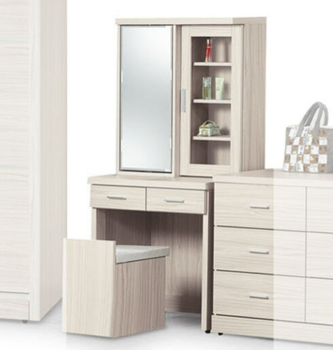 E83-7 白梣木2.7尺旋轉化妝台 含椅