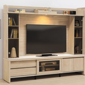 D422-1 淺橡9尺高低櫃 全組 不含岩板