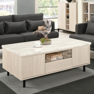 A1450-1丹妮拉4.3尺原石大茶几 門抽屜雙邊造型 雙邊使用