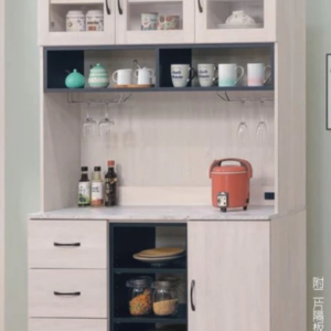 F289-4維克斯原切白4尺收納櫃下座 美耐皿木面