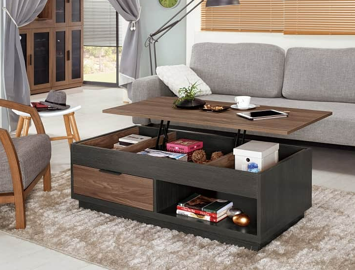 A1452-1諾艾爾4*4尺多功能大茶几  油壓升降五金 附輔助*2