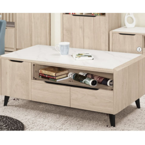 A1451-2韋斯里4尺岩板大茶几 桌面12MM岩板 雙邊造型 雙邊使用