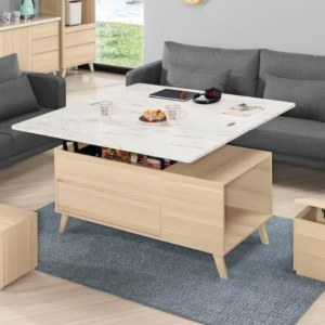 A1453-1克萊爾4*4仿石面多功能大茶几 附輔助椅*2  油壓升降五金