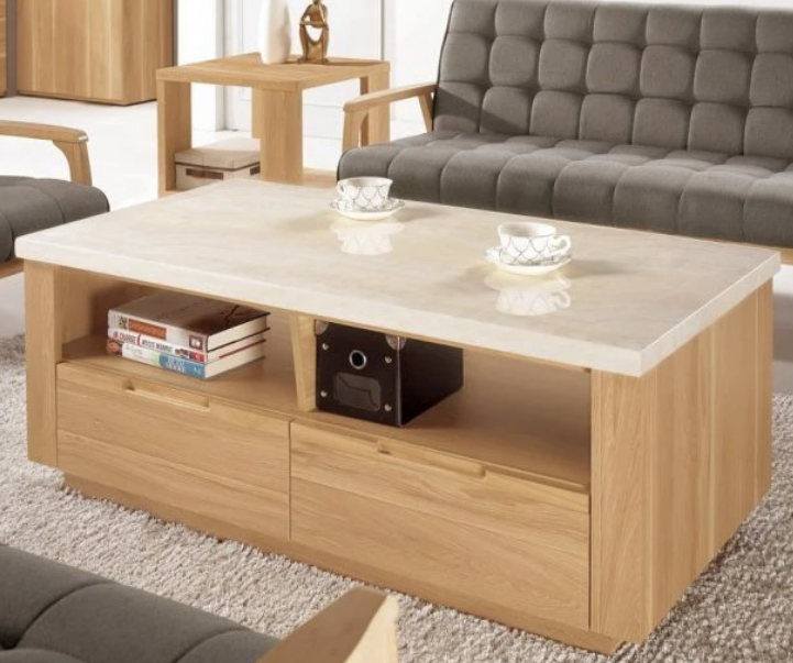 A1454-2維克多原石大茶几 抽屜雙邊造型 單邊使用