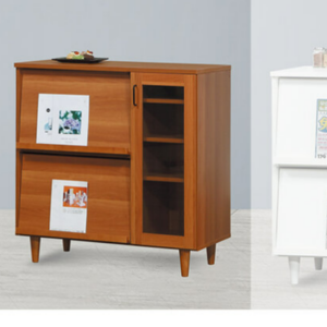 D432-4 星野原木色書報櫃