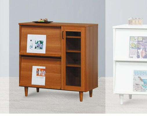 D432-4 星野原木色書報櫃