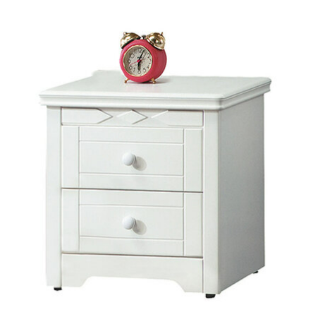 E112-6 維格白色床頭櫃 單只 正面北美鐵杉