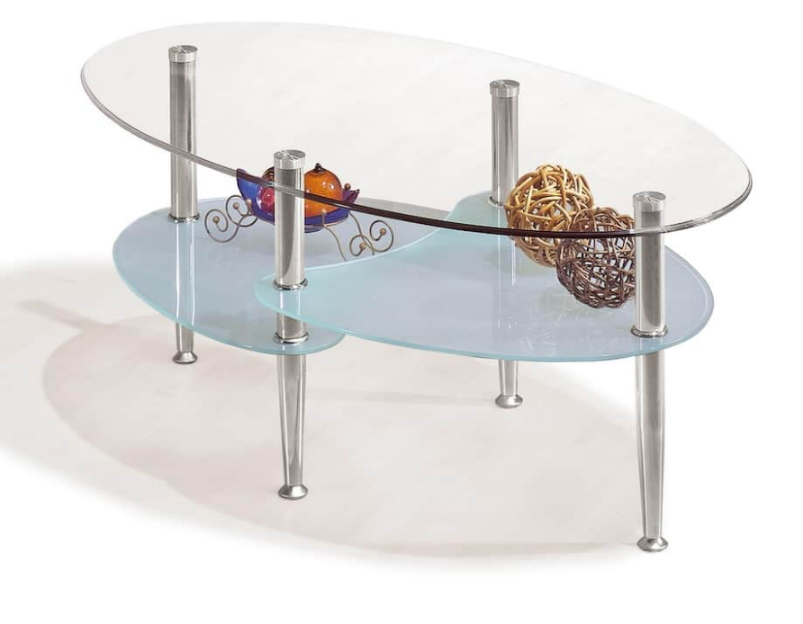 A1467-2莎克玻璃茶几 面玻6MM強化玻璃 底玻5MM噴砂玻璃