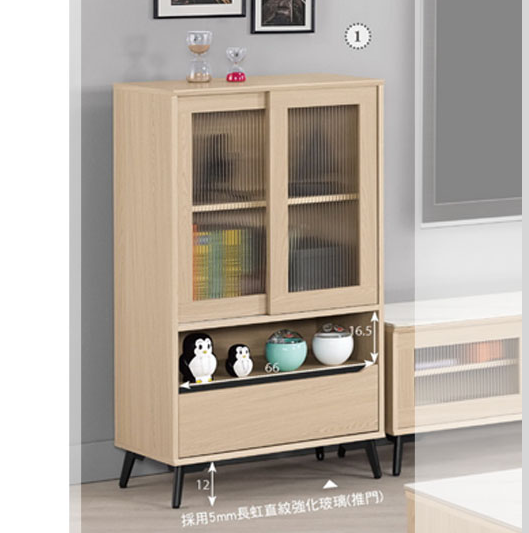 A1482-2朵利斯2.3尺展示櫃 附活動隔板1片