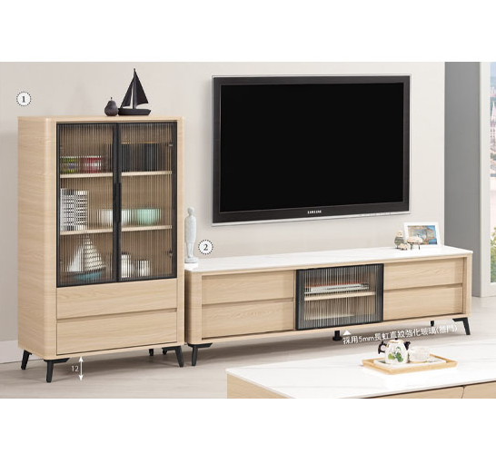 A1480-1艾維斯8.4尺岩板L櫃 附活動隔板*3 桌面12MM岩板