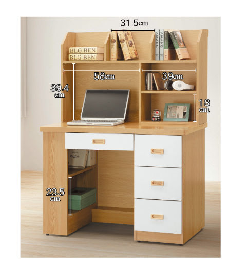 E128-6 彼特3.4尺電腦桌 全組