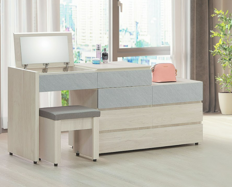 C538-5 米娜伸縮鏡台+六斗櫃