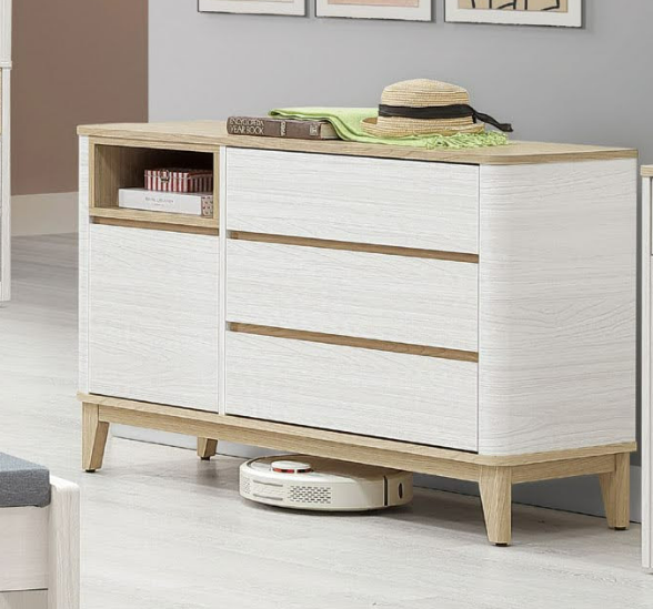 290-2 洛蒂4尺三抽收納櫃 附活動隔板*1