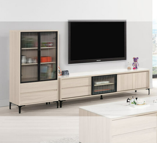 A1486-1里斯特8.9尺岩板L櫃 附活動隔板*3 桌面12MM岩板