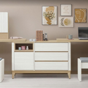 295-2 洛蒂11.2尺多功能組合鏡台 全組 含椅 鏡面高度78.5公分 不分方向 可視需求擺放