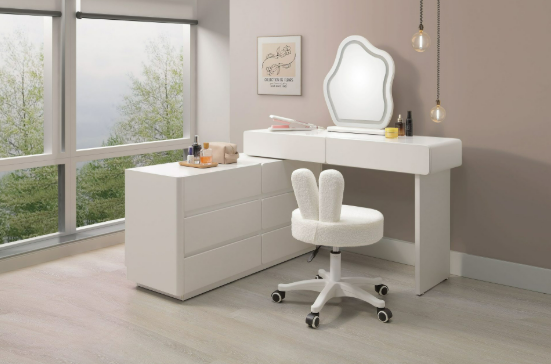 A20-03貝蒂爾4尺伸縮鏡台 含椅 左 右自由擺放