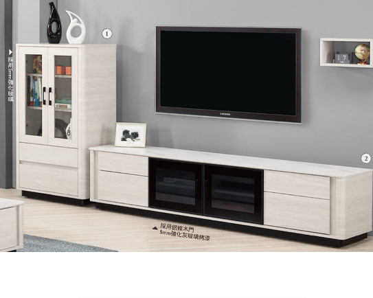 A1490-1華爾斯9尺岩板L櫃 附活動隔板*4 桌面12MM岩板