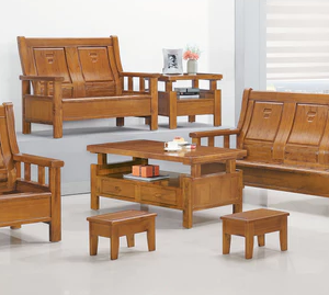 F7-1 2000型柚木色組椅 全組 可加購玻璃 贈單片坐墊 大茶几含小椅*2