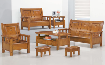 F7-1 2000型柚木色組椅 全組 可加購玻璃 贈單片坐墊 大茶几含小椅*2