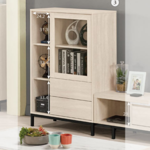 A1491-2丹妮拉2.7尺展示櫃 附活動隔板*3