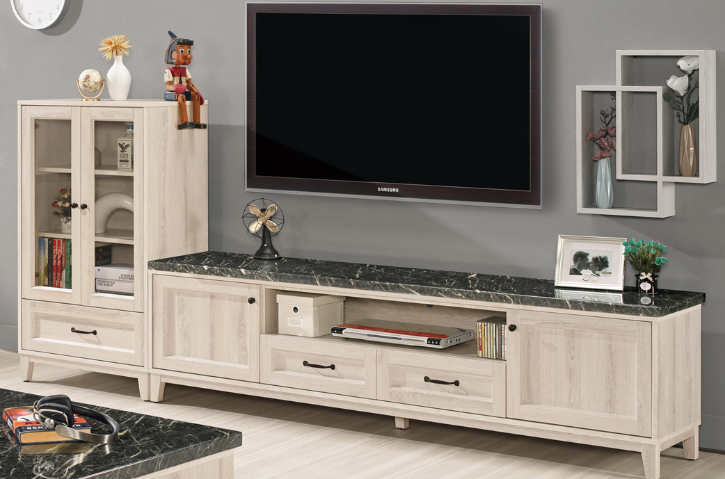 A1493-1雪莉8.8尺原石L櫃 附活動隔板*4