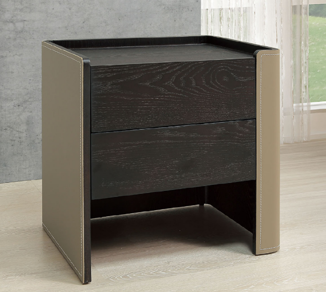 A27-04凱里馬鞍皮床頭櫃