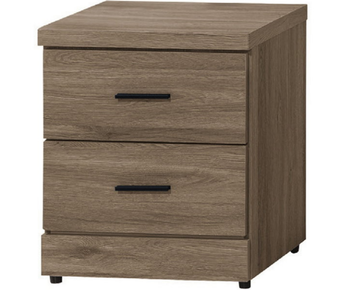 E152-9 灰橡二抽耐磨床頭櫃