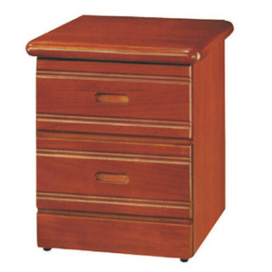 E159-13 實木二抽柚木床頭櫃