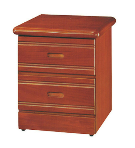 E159-13 實木二抽柚木床頭櫃