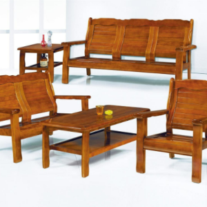 F13-7 518#柚木色組椅 整組 贈單片坐墊