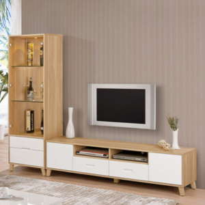 A1492-4羅德尼8尺L櫃 附8MM玻璃隔板*2