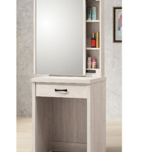 E162-5鋼刷白2尺鏡台 2件 含鐵椅