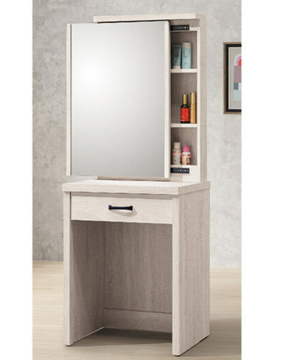 E162-5鋼刷白2尺鏡台 2件 含鐵椅