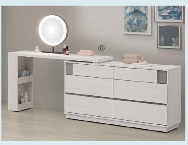 A60-01 凱倫4.4尺伸縮鏡台 含椅 可左右自由擺放或一直線排列