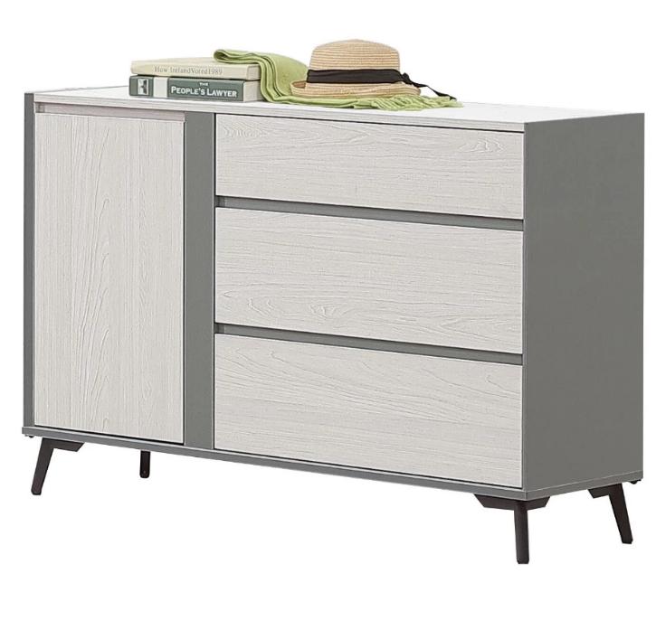 A73-09 科琳4尺三抽開門收納櫃 門內附一隔板